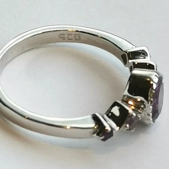 Sterling Silver Amethyst Ring Size 7 Vintage Inspired - Picture 4 of 5